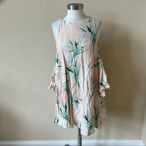 The Impeccible pig birds of paradise floral cold shoulder dress 5396